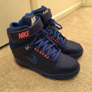 Nike Blue and Red High-Top Sneakers